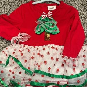 Little Lass Red and Green Holiday Costume